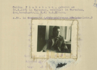 Celina Flaksbau, zdjęcie z akt archiwum Sądu Niemieckiego 1940-1944, nr 72/1207/3143